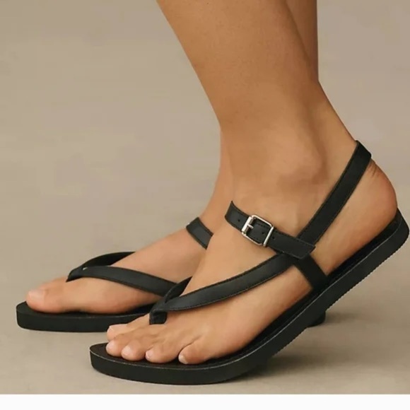 Pilcro Black Minimalist Sandals 9.5/40 - Picture 3 of 7